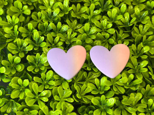 Light Pink & Purple  Heart Flat Back