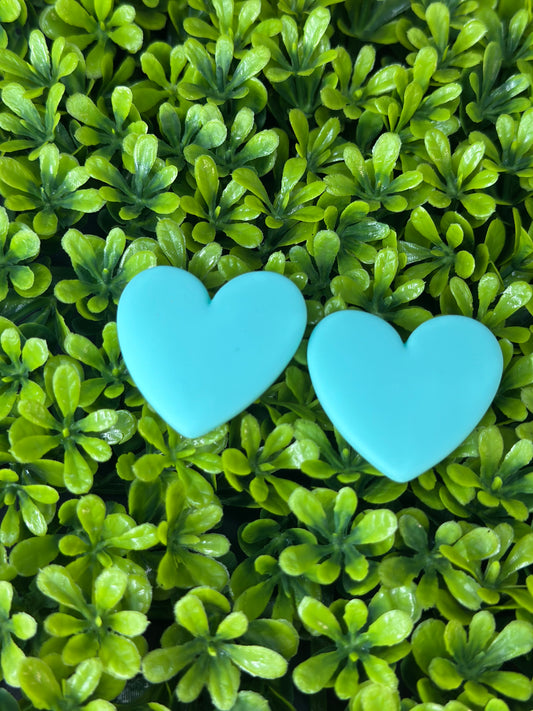Turquoise  Heart Flat Back