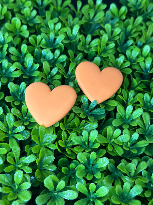Orange Heart Flat Back
