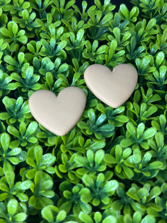 Light Brown Heart Flat Back